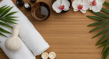 Serene spa retreat atop bamboo mat