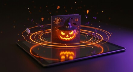 Spooky Halloween magic tablet show