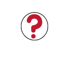 Question  mark icon - A minimal help and support symbol representing confusion, inquiry, and uncertainty.