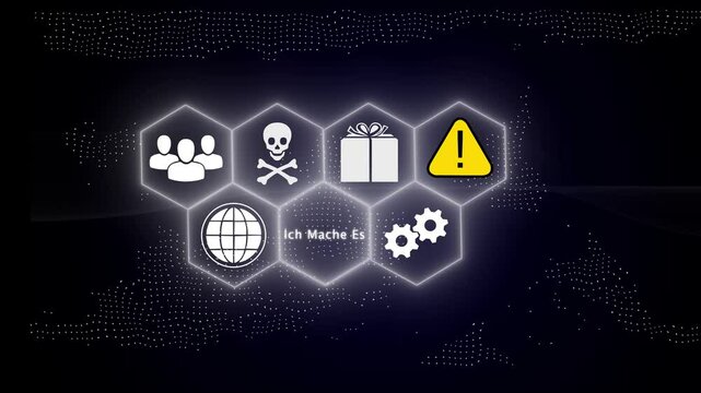 A Power "Ich mache es" button in German on a futuristic display. Technology and network concept. abstract wave technology background. with colorful light digital effect corporate concept.
