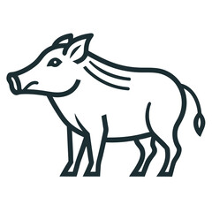 Warthog on white background