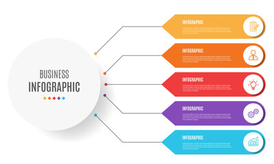 five section infographic diagram template