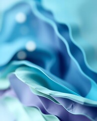 Abstract fluid layers in calming shades of blue and complementary tones