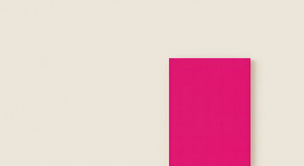 Vibrant Pink Rectangle on Off-White Background Minimalist Design Element