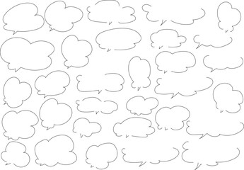 楽しいモコモコのフキダシセット