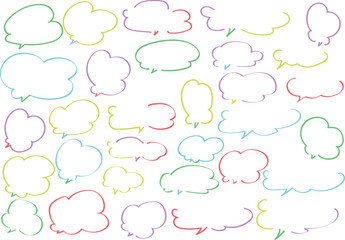 楽しいモコモコのフキダシセット　カラー