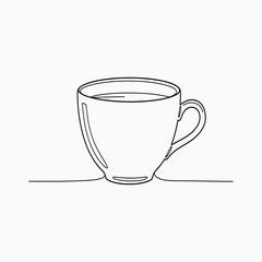 Ceramic mug with handle filled with liquid vector