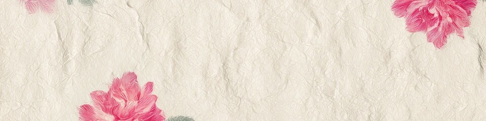 Fototapeta premium vintage floral paper vertical wrinkled paper texture 