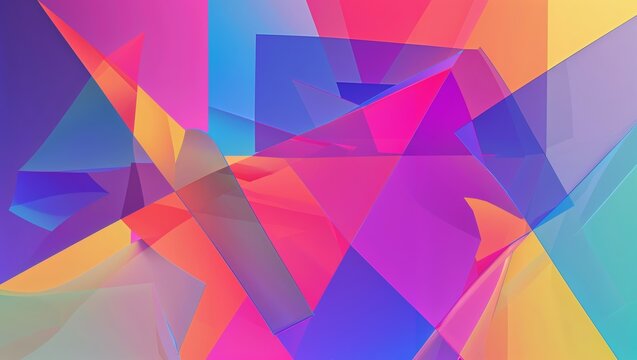 Modern Colorful Geometric Shapes Overlapping Background, Creative Presentation Backdrop