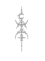 Cyber sigilism design for tattoo