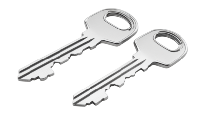 Set of White Keys on White Background Isolated on White Background
