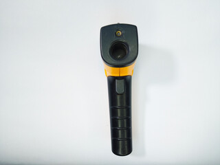 Digital Infrared Thermometer in Hand Showing Temperature on Screen Healthcare or Technical Tool