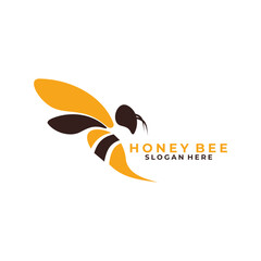 Abstract Bee logo design vector. Bee logo design