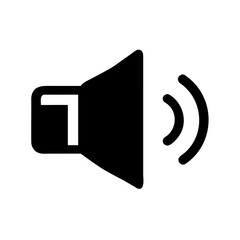 Vector speaker icon with volume symbol and 3D design