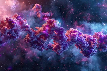 Fototapeta premium D enzyme interacting with substrate, molecular biology close-up render