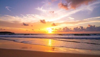Tropical sunset beach scene