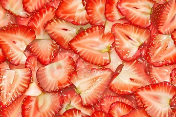 Sliced Strawberries Background Texture. (13)