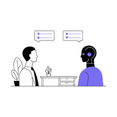 Robot talks side by side with agent's avatar assistant