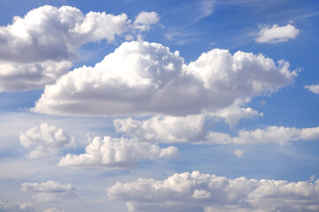 white clouds in blue sky