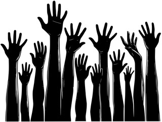 hands vector silhouettes