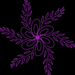 black and white abstract flower