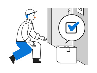 配送業の人員不足と向き合う社会ののイラスト　置き配