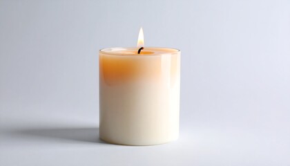 Single candle, soft light, simple