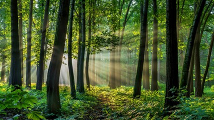 Obraz premium Forest with trees close up