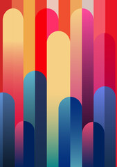 Abstract gradient painting with geometric shapes. Minimalistic graphics.
