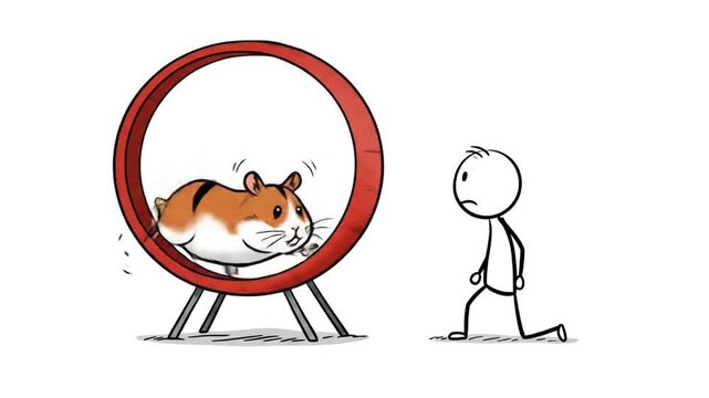 Hamster exercise wheel and person walking away