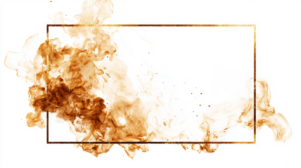 Epic gold frame with burnt edges and smoke marks