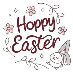 Cute Happy Easter Illustration and vector graphics