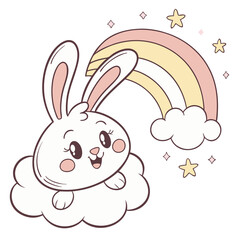 Cute Happy Easter Illustration and vector graphics