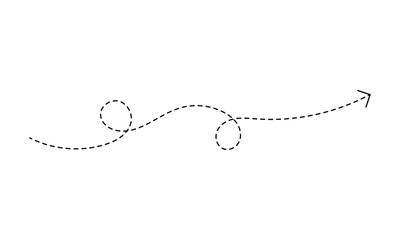 squiggle line arrows. Simple line hand drawn curved vector arrows, loopy line vector icon isolated on transparent background. EPS 10	