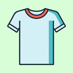 Illustration of a short sleeve tshirt with colored trim detail