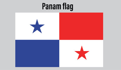 Panama  Flag design digital vector illustration