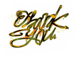 Thank you graffiti calligraphy 