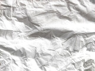 Closeup of White Crumpled Tissue Texture