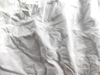Closeup of White Crumpled Tissue Texture