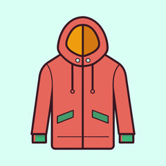 Colorful Cartoon Hoodie with Hood and Pockets on a light background
