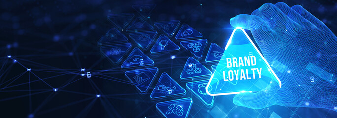 Brand Loyalty Marketing Branding Office Working Accounting Concept. 3d illustration