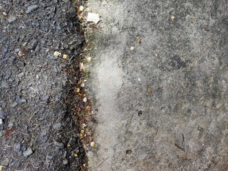 The rough surface texture of asphalt and cement