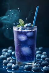 Iced Blueberry Drink with Refreshing Summer. (2)