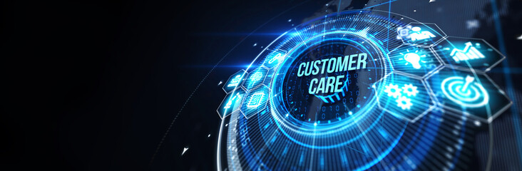 Individual customer service and CRM. Customer care. 3d illustration