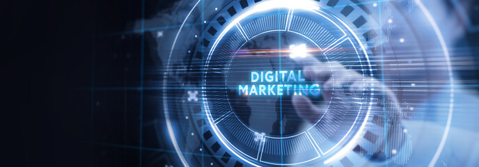 Business, Technology, Internet and network concept. Digital Marketing content planning advertising strategy concept.