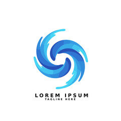 Modern Blue Circular Swirl Logo