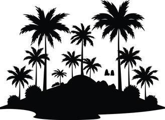 Tree Silhouette Vector Art Plum