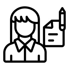 secretary Line Icon