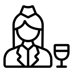 stewardess Line Icon