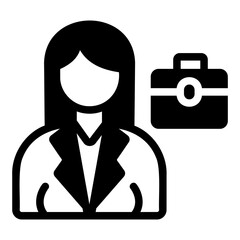 business woman Solid icon